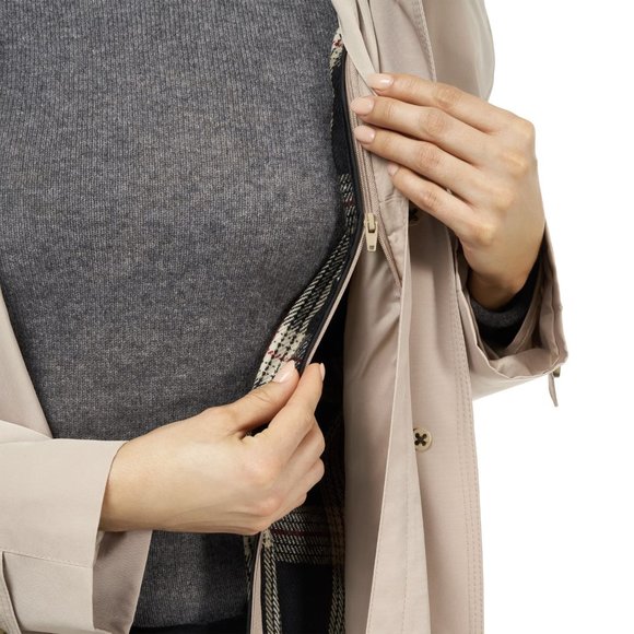 NEW London Fog Womens Maxi Trench Coat! 24W  Tan  Removable Lining  MISSING BELT - Picture 4 of 5